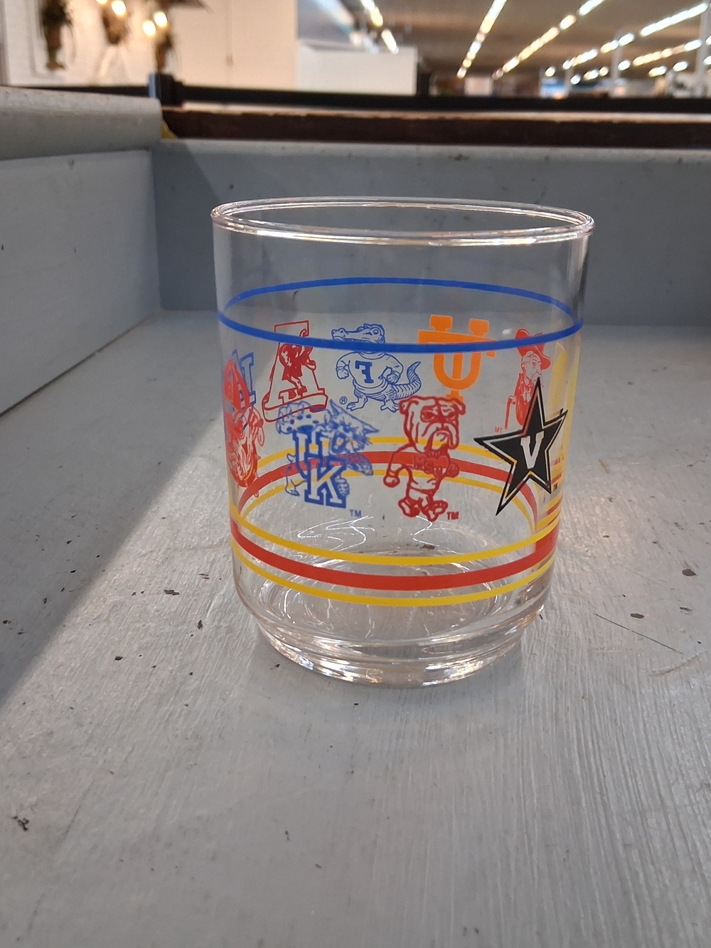 Vintage SEC College Football Logo Glass